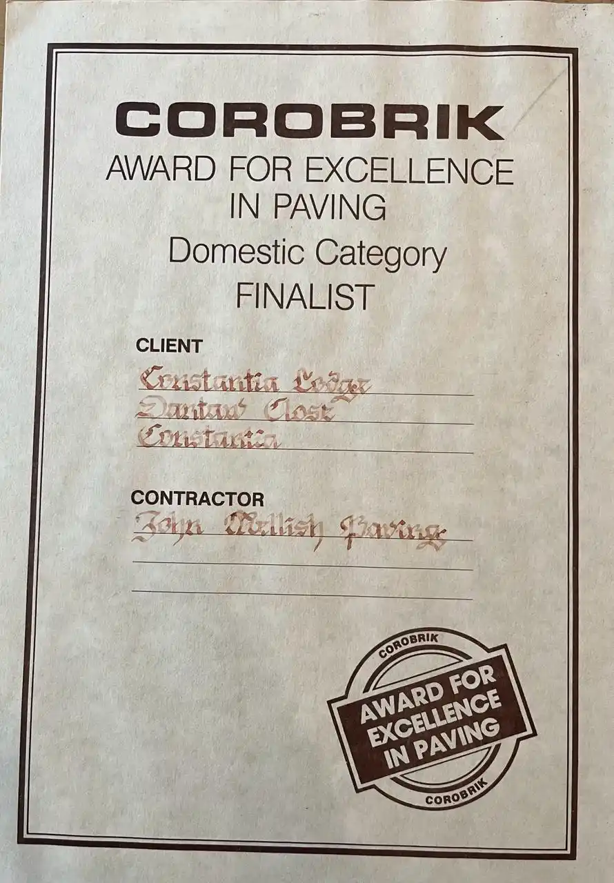 Mellish Projects Award Certificate