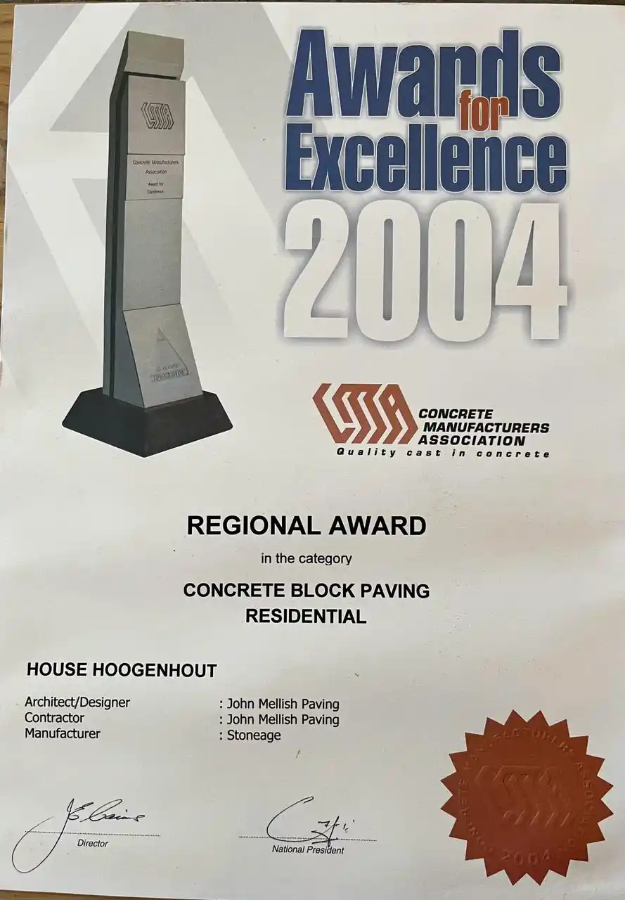 Mellish Projects Award Certificate